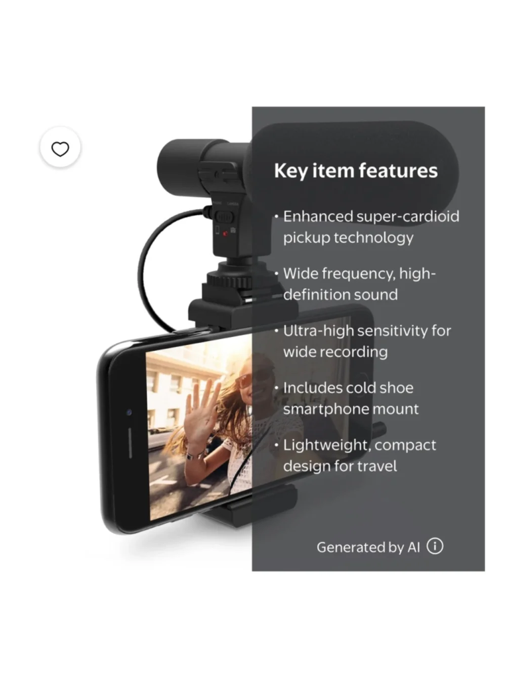 NEW Bower HD Microphone Kit for Smartphones, One Size, Black and Grey